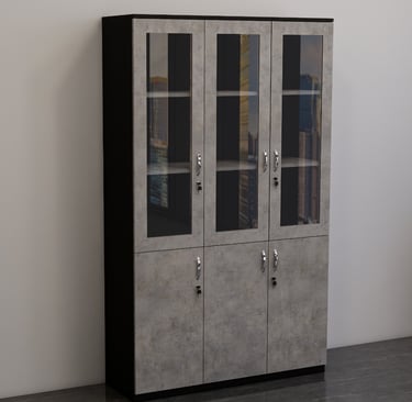 a cabinet with a glass door and a cabinet with glass doors
