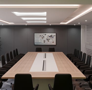 Meeting and conference tables designed for focus, comfort, and authority. Built to fit your room 