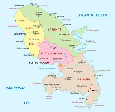 Carte zones livraison voiture Martinique LocXperience tarifs