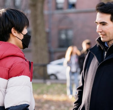 A person talking to another person