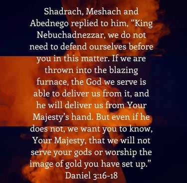 Daniel 3 three Hebrew boys declaring faith in God