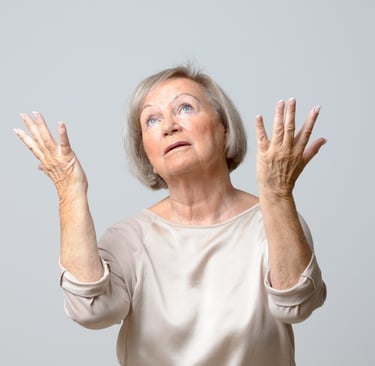 Person overcome by doubt - illustration of spiritual struggle and fear
