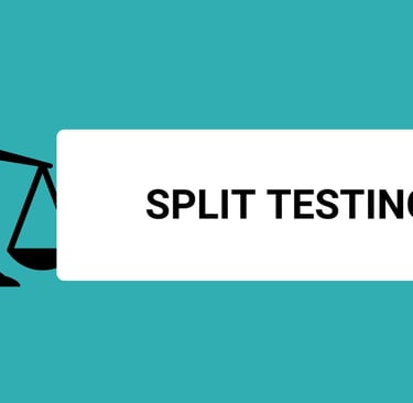 A banner with the title split testing and a google ads logo