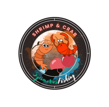 Logo with bait featuring crab, krill, and crustacean