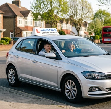 Learner driver taking automatic driving lessons in Chingford with instructor