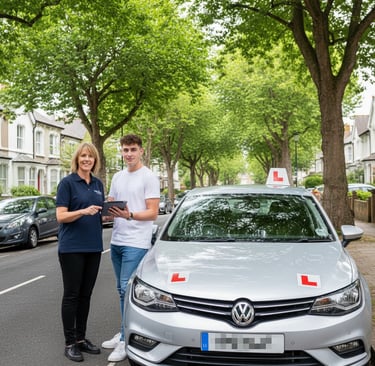 Best driving school in Loughton — ILKER Driving School instructor giving feedback to a learner besid