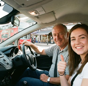 Student thanking their Loughton driving instructor after a productive lesson.
