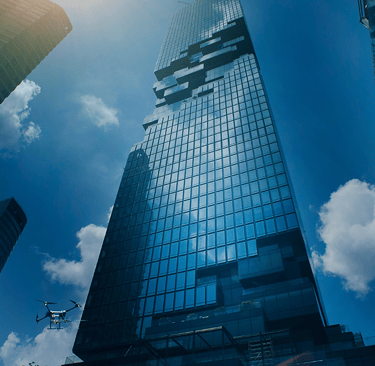 high rise building drone cleaning