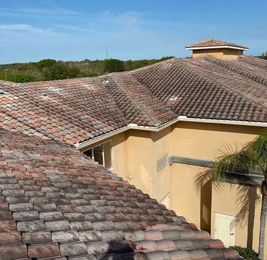 tile roof cleaning Broward county FL before and after 