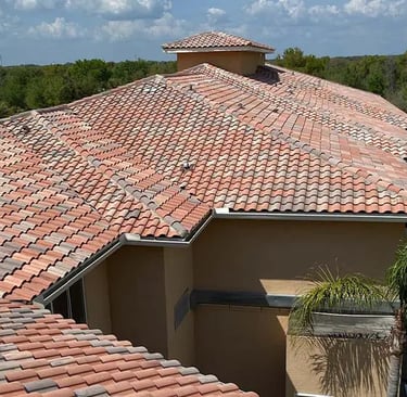 tile roof cleaning fort lauderdale , before and after 
