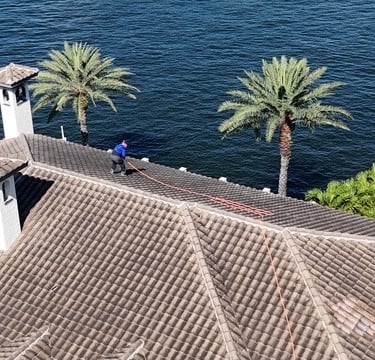 roof soft washing before and after fort lauderdale coastal home roof cleaning 