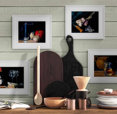 the kitchen oil paintings from Chris Gill