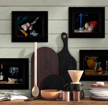 the kitchen still life oil paintings from chris gill