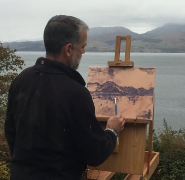 painting outdoors