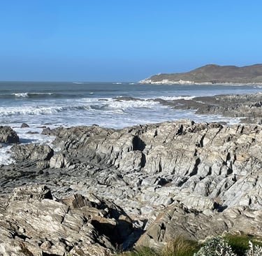 the rocks at Woolacombe Beach