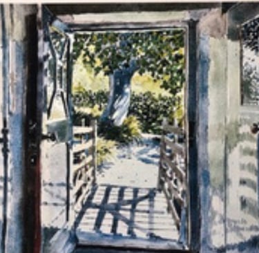 CBM Art Blue Gates Watercolour on paper