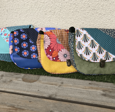 4 besaces en toile enduites