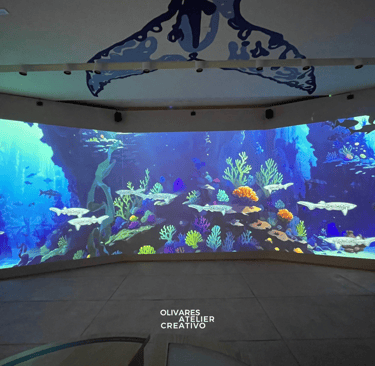Acuario virtual en el Museo de Marino en Mazatlan por parte de Vortyze