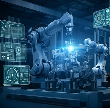 a robot with a robot in a factory