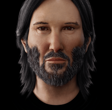 a man with a beard and a beard