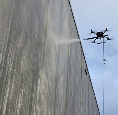 DRONE FACADE CLEANING DRONE POWER WASHING
