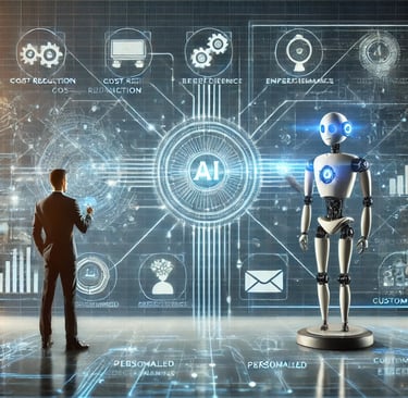 a man standing in front of a robot automatisation automation IA