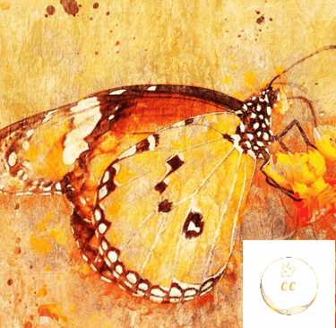 peinture orangée brun, butterfly