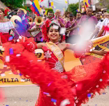 Girl dancing during Carnaval, representing contemporary cultural connections made in lessons
