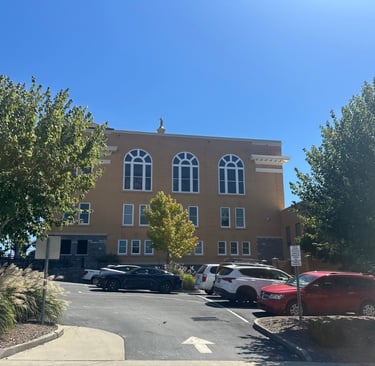 Downtown Hendersonville building representing commercial locksmith services including master key systems & smart locks