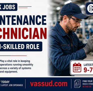 Maintenance technician(multi skilled) Jobs in the UK with visa sponsorship lastest opening july 202
