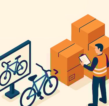 High-value bikes staged securely in a Calgary warehouse before the Cycling Show.