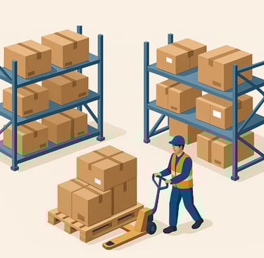 Calgary exhibitor freight staged in a local warehouse to avoid BMO Centre receiving fees and delays.