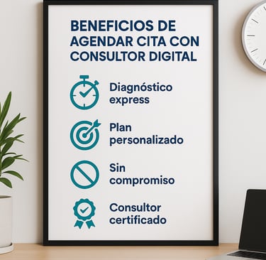 Beneficios inmediatos al agendar cita con consultor digital certificado
