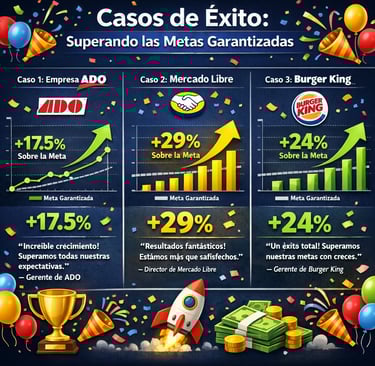 Casos de éxito reales superando metas de marketing digital garantizado