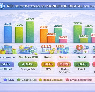 Comparativa de ROI de estrategias de marketing digital por tipo de industria 2025