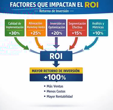 Factores determinantes que afectan el ROI marketing digital promedio y estrategias de optimización