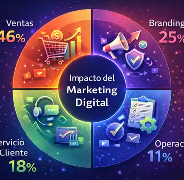 Impacto del marketing digital en diferentes áreas empresariales y su importancia