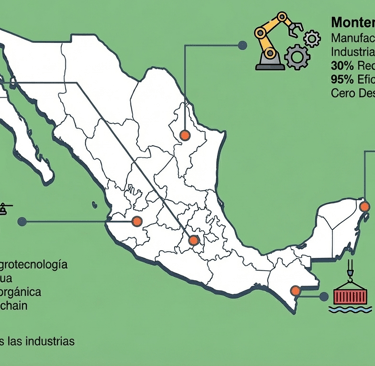 Mapa de México con ejemplos marketing digital efectivo en PyMEs mexicanas 2025