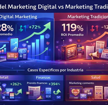 ROI y métricas de retorno que demuestran importancia marketing digital empresas