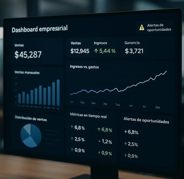 Dashboard empresarial para toma de decisiones basada en datos y analítica