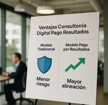 Ventajas competitivas del modelo consultoría digital pago resultados 2025