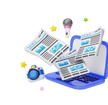 Un ordinateur d'où sort de l'écran des articles de blog