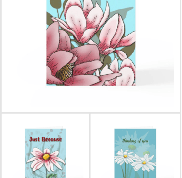 thinking of you card collection digital floral art