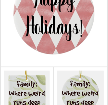 a christmas ornament with a happy holiday ornament