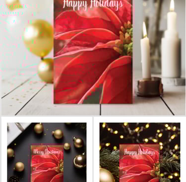 high poly art on Christmas card