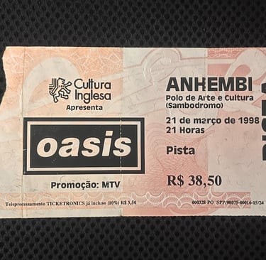 ingresso show oasis em são paulo 1998