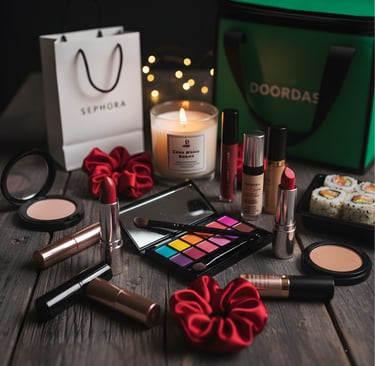 a variety of cosmetics products on a table