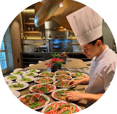 cozinheiro em restaurante michelan