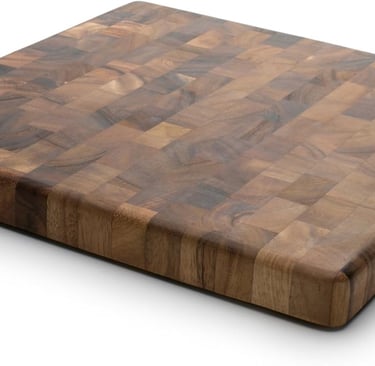 a wooden cutting board with a wooden cutting board