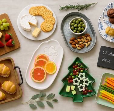 a table with a variety of food items on it